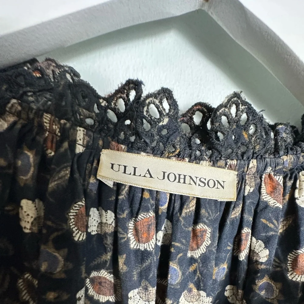 ULLA JOHNSON Yvette Floral Cotton Midi Dress Size 4 - Picture 12 of 17